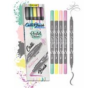 Online Parure Calli.Brush Pastel, set de 5 stylos feutre calligraphie avec deux côtés (côté calligraphie de 2mm et côté pinceau flexible) pour handlettering/bullet journaling/écriture créative