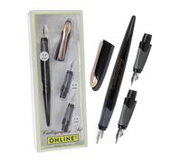 Online Parure calligraphie: stylo plume AIR Noir Rose, 3 plumes différentes, pour cartouches d'encre ou convecteur, stylos de lettrage à la main, pour lettrage créatif/handlettering/beaux-arts