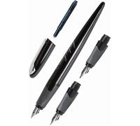 Online Parure calligraphie: stylo plume AIR (noir), 3 plumes différentes, pour cartouches d'encre ou convecteur, pour lettrage créatif/handlettering/beaux-arts