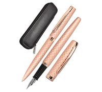 ONLINE set d'écriture Eleganza Diamond │ ensemble de stylo-plume & stylo-bille & étui en cuir │plume iridium M │ réchargeable │ coffret cadeau │ couleur rosegold