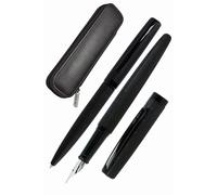 Online Set Eleganza Fountain Pen & Ballpen I Black Style I Nib Size M I Metal Cl