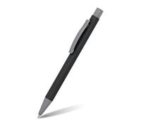 Online Soft Metal stylo à bille stylo-bille rétractable en aluminium avec surface soft-touch recharge remplaçable encre bleue cadeau parfait I couleur: noir I 21730/3D