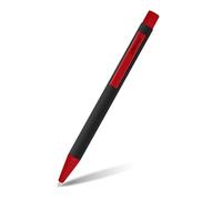 Online Soft Metal stylo à bille stylo-bille rétractable en aluminium, avec surface soft-touch, recharge remplaçable encre bleue, cadeau parfait I couleur: noir rouge