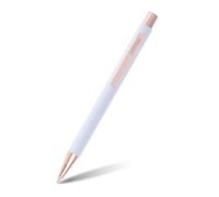 Online Soft Metal stylo à bille stylo-bille rétractable en aluminium avec surface soft-touch recharge remplaçable encre bleue, idée cadeau I couleur: blanc rose