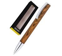 Online Stylo à bille Vision Nature Walnut I Élégant stylo à bille rotatif en bois et métal I Dans une jolie boîte cadeau I Avec recharge internationale de grande capacité I Épaisseur de trait M