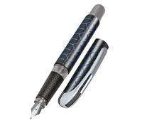 ONLINE Stylo à encre College Black Style Blue│ stylo plume ergonomique pour l'école │ plume moyenne, partie soft grip │ pour cartouches d'encre standard │ rechargeable │idéal pour enfants