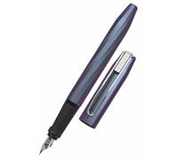 Online Stylo à encre Slope Metallic Lilac, stylo plume ergonomique pour l'école, plume moyenne, partie soft grip, pour cartouches d'encre standard, rechargeable, pour filles/garçons/adultes 26129/3D