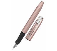 Online Stylo à encre Slope Metallic Rose │ stylo plume ergonomique pour l'école │ plume moyenne, partie soft grip │ pour cartouches d'encre standard │ rechargeable │ pour filles/garçons/adultes