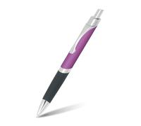 Online stylo bille Sporty Magic Mauve, aluminium, rétractable, recharge internationale de grande capacité, indélébile, écriture bleue, clip métallique