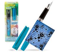 Online Stylo plume avec plume pour débutant A I Stylo plume d'école bleu - robuste et ergonomique I Stylo plume Bachelor Starter filles et garçons I Cartouche d'encre bleue I Fabriqué en Allemagne