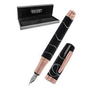Online Stylo plume Bohemian Art Noir Rose, en acrylique semi-transparent, plume iridium moyenne, pour cartouches d'encre standard ou convecteur, taille midi, en coffret cadeau 44033