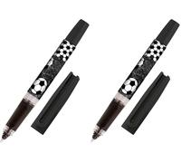 Online Stylo roller à cartouche d'encre Bachelor Design football, pour droitiers et gauchers, poignée ergonomique, roller, cartouches d'encre standard, y compris cartouche combi bleue (Lot de 2)