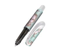 Online stylo roller ergonomique Loutre │ pour l'école et le lycée │ poignée souple pour gauchers et droitiers │ cartouches d'encre standard, rechargeables, couleur bleue │ pour étudiants