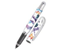 Online stylo roller ergonomique Spring Vibes│ pour l'école et le lycée │ poignée souple pour gauchers et droitiers │ cartouches d'encre standard, rechargeables, couleur bleue │ stylos pour étudiants