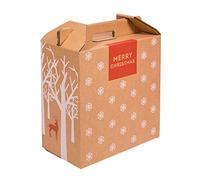 Only Boxes, Boîte à vin - Coffret de 6 bouteilles de vin - Coffret de Noël - Imprimé - 4 unités