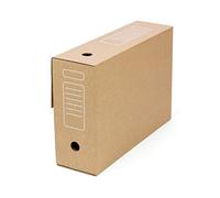 ONLY BOXES Boîtes d’archives A4 en carton recyclé (x20), montage rapide FastFold, sans ruban, solides et empilables, dimensions : 36x10.3x27.1 cm, couleur marron