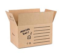 ONLY BOXES Lot de 10 boîtes de déménagement en carton 43 x 30 x 25 cm pour déménagement et rangement avec poignées. Boîtes de rangement AMA622, Marron, 10 cajas 43x30x25 cm