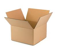ONLY BOXES Lot de 20 boîtes en carton avec rabats en carton ondulé à deux vagues pour l'emballage ou le transport haute protection. Dimensions : 35 x 35 x 20 cm, AMA631