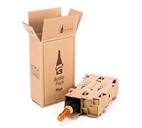 ONLY BOXES, Lot de 5 boîtes en carton pour expédition de bouteilles, capacité pour 2 bouteilles, avec boîte interne haute protection, 100% écologique, évite les cassures, Brown