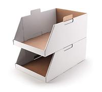 Only Boxes, Lot de 6 boîtes en carton de rangement pour objets, tiroir, panier ou gazons automontables et empilables Dimensions : 50 x 33,5 x 20 cm