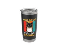 Only My Cat Knows Me So Well Vintage Birman Cats Lover Gobelet isotherme en acier inoxydable double paroi