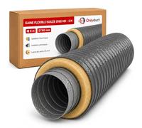 Onlyduct - Gaine PVC Isolée diamètre 160mm - longueur 6 mètres - Laine de Verre 25mm - PVC Sans Phtalate - Conduit Souple pour Vmc Simple et Double Flux - Tuyau Ventilation Qualité Européenne