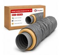 Onlyduct Gaine VMC Isolée 125mm 6m - Laine de Verre 25mm - PVC Sans Phtalate - Conduit Flexible Simple et Double Flux - Tuyau Ventilation Qualité Européenne