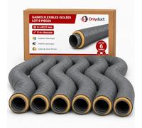 Onlyduct - Lot de 6 Gaines Ventilation VMC Isolées diamètre 80mm 6m - Isolant Laine de Verre 25mm - Sans Phtalate - Conduit PVC Vinyle Flexible VMC Simple et Double Flux - Qualité Européenne