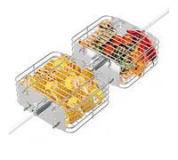 Onlyfire 2 Pièces Panier en Inox pour Tourne Broche - Panier de Cuisson pour Rôtisserie - Panier de Tournebroche 20.4 x 19 × 8 cm pour Légumes et Poulet - Accessoire pour Broche de Tournebroche