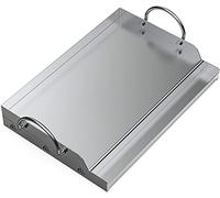 Onlyfire 58.4 x 40.6 cm Plaque Plancha en Inox pour Barbecue à Gaz et Charbon, Plaque de Cuisson avec Poignée, Plancha Universelle pour BBQ