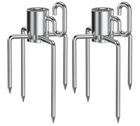onlyfire 6002 Fourchettes pour Tourne Broche, 4 Dents, 2 Pièces | Griffes pour Broche Barbecue, Ouverture 14 mm, pour Tiges Carrées 8 et 10 mm, Hexagonales 12 mm, Rondes jusqu’à 13 mm
