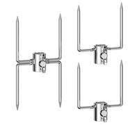 onlyfire 6128 Fourchettes pour Tourne Broche, 2 Dents, 3 Pièces | Griffes pour Broche Barbecue, Ouverture 16 mm, pour Tiges Carrées, Hexagonales et Rondes de Dimensions Compatibles