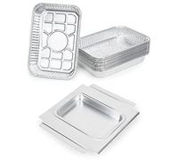 onlyfire Barquette Aluminium, avec 15pcs Barquette Alimentaire Jetable, 27 × 30 × 3,2 cm, Plateau Jetable pour Barbecues à Gaz Weber Q200 Q300 Q220 Q240 Q2000 Q3000 Q320 Q3200 Série