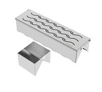 onlyfire Boîte Fumeur Barbecue en INOX, Boîte de Fumage avec Réservoir d'eau, Accessoire de Barbecue avec Couvercle à Charnière, pour Fumoir Fumage Viande Poisson, 30 x 7,5 x 6 cm