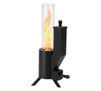 onlyfire Brasero de Table à Pellets, Torche à Pellet Extérieure 53 cm | Capacité 0,7 kg, Tube en Verre 35 cm, Vue Panoramique 360 Degrés, Autonomie 1 Heure Max, Bac à Cendres Amovible