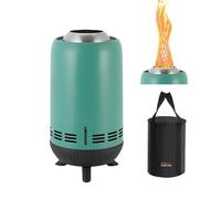 Onlyfire Brasero de Table Outdoor avec Sac de Transport, Foyer sans Fumée, Cheminée de Table en Acier Inoxydable pour Pellets et Bois, Balcon Terrasse et Jardin Déco, 15x30,5cm, Bleu