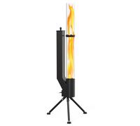 onlyfire Chauffage de Terrasse à Pellets, Brasero Extérieur 147,5 cm | Torche à Pellet de Jardin, Capacité 2,8 kg, Tube en Verre 95 cm, Vue Panoramique 360 Degrés, Autonomie Environ 120 Min