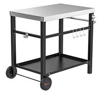 Onlyfire Desserte Extérieure Table de Barbecue,Chariot de Service à roulettes pour Barbecue Plancha,85 X 55 X 80 cm