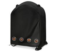 onlyfire Housse de Protection pour Weber Q Séries 1000/2000 avec Chariot | Bâche de BBQ 600D avec Revêtement PU pour Q100/1000 et Q200/2000 sur Chariot, Tablettes à Rabattre, Imperméable et Anti-UV