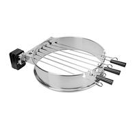 Onlyfire Kit de Rôtisserie Automatique avec 7 Brochettes, Anneau d'Extension pour Barbecue Weber Kettle 57 cm, Tournebroche Électrique avec Moteur à Batterie, Idéal pour Kebab, Schaschlik et Churrasco