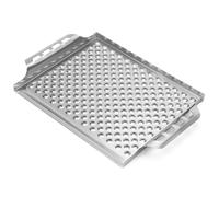 onlyfire Panier à Barbecue Acier Inoxydable, Panier à Légumes Barbecue avec Poignée Incurvée, Rectangle Panier à Grillades pour Accessoires de Remplacement Weber 6435, 44,2 x 30 x 3,8 cm