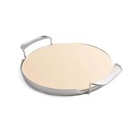 Onlyfire Pierre à Pizza 33.5 cm avec Support de Poignée pour Barbecue, Planche Plaque à Pizza, Cordiérite, Pierre de Cuisson, Accessorie pour Weber et Kamado, Remplacement pour Weber 8836, 8861