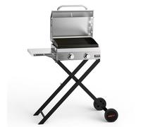 onlyfire Plancha à Gaz en Inox sur Chariot, 2 Brûleurs 4,7 kW