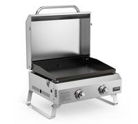 onlyfire Plancha à Gaz Extérieure en Inox avec Couvercle, 2 Brûleurs 4,7 kW