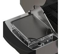 Onlyfire Plaque de Gril en Fonte pour Brûleur Latéral, Plaque Réversible avec Support Amovible en Acier Inoxydable, Utilisable des Deux Côtés, Plaque de Plancha, Antiadhésif Plaque-gril de Cuisson