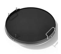 Onlyfire Plaque Plancha Ronde en Céramique Antiadhésive pour Big Green Egg et Kamado Joe de 46 cm, Accessoire pour Kamado 46 cm, Plaque de Cuisson avec Poignée Amovible et Evacuation des Graisses