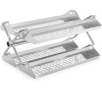 Onlyfire Plateaux de Rôtisserie Kit en Acier Inoxydable, Panier de Cuisson pour Rotissoire Tournebroche, Convient aux Tiges Carrées de 3/8" et 5/16" et Tiges Hexagonales de 1/2" et 3/8"