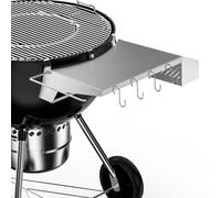 onlyfire Tablette de Table pour Barbecues, Table D'appoint en Acier Inoxydable pour Weber 57CM Grils de Charbon de Bois & Master-Touch Barbecue à Charbon, avec Support Porte Sopalin et 4 Crochets