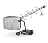 onlyfire Universel Barbecue Rôtisserie Set 120 cm hexagone 9x9mm tournebroche + 4 x brochettes Aiguilles et Moteur en Acier Inoxydable, 220 V - 240 V