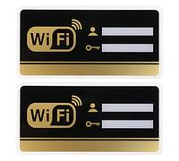 ONLYKXY Lot de 2 panneaux autocollants en acrylique avec mot de passe Wi-Fi pour la maison ou les lieux publics 10 x 20 cm